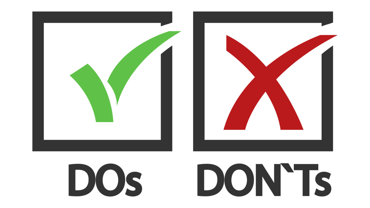 DOs and DONTs yes and no vector sign