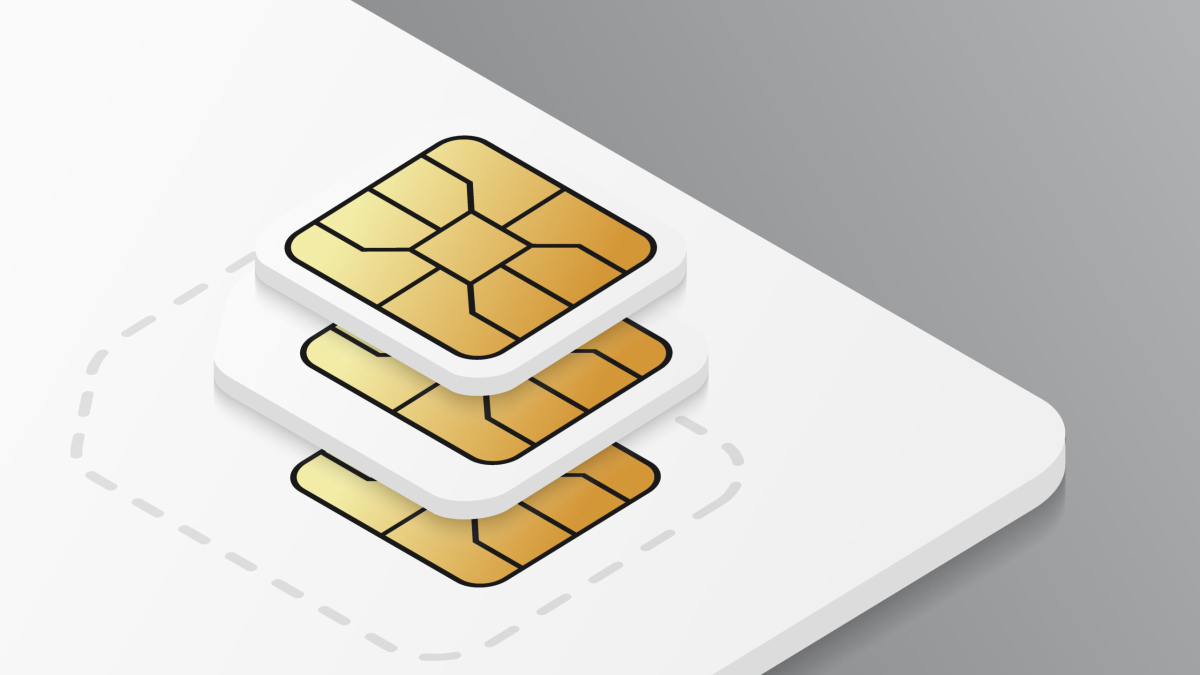 Mobile plastic SIM card mockup. Standard, micro and nano phone cellular card.