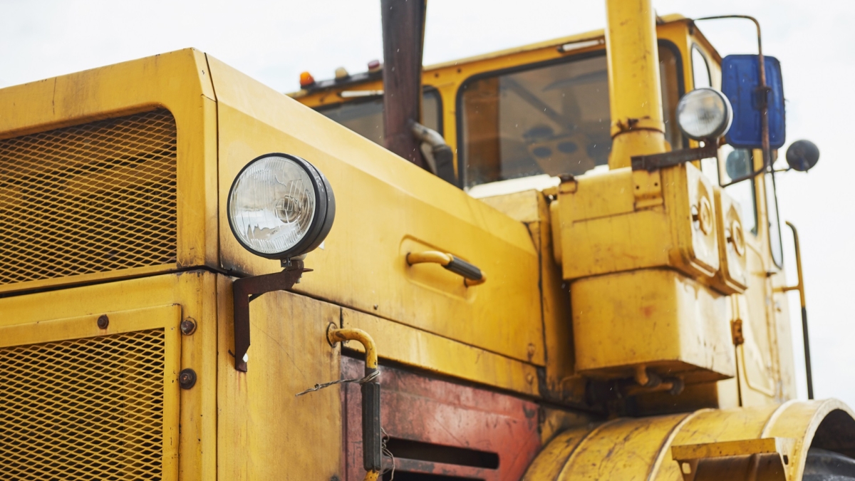 heavy construction loader bulldozer at construction area